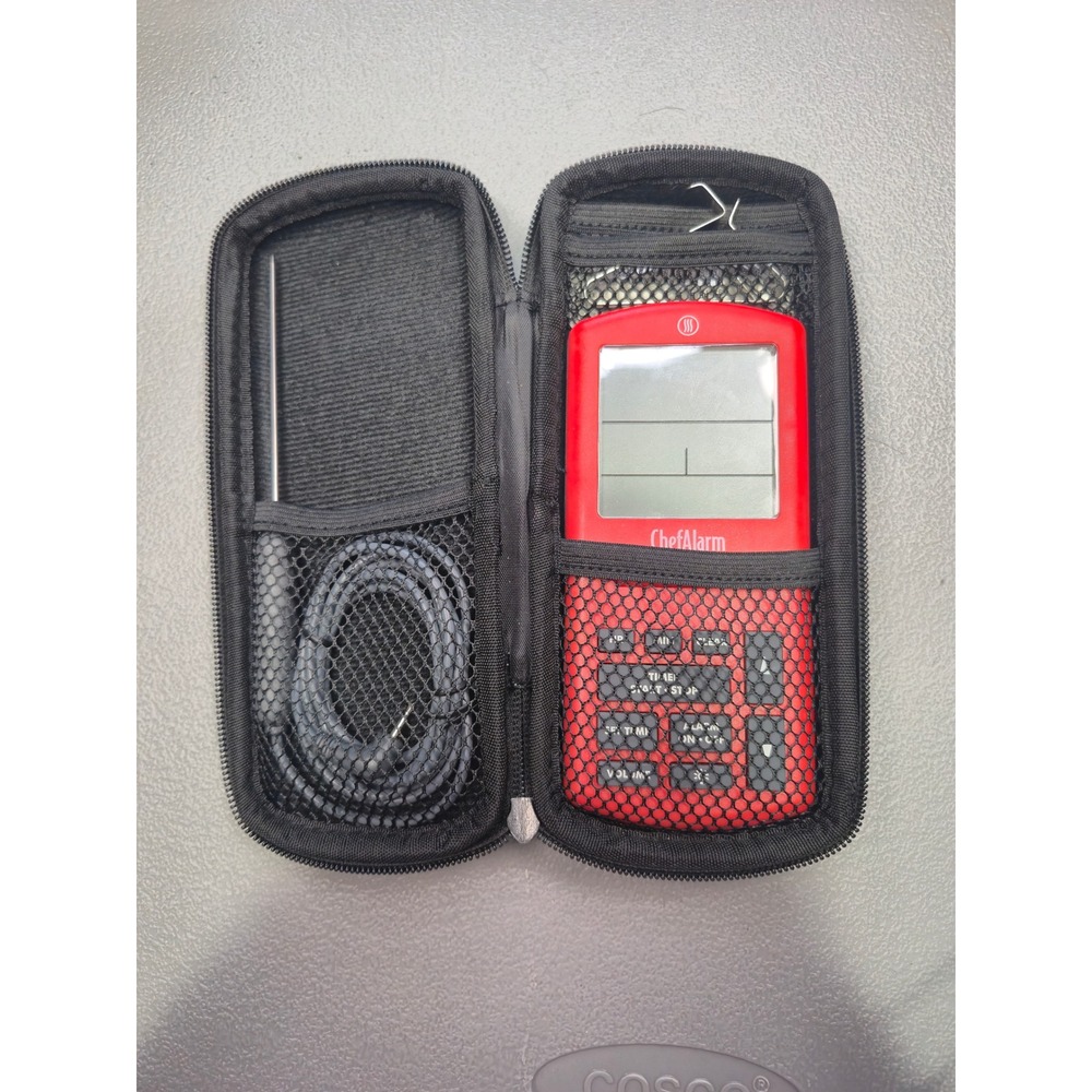ThermoWorks ChefAlarm Professional Oven Thermometer Timer Red with Case & Probe